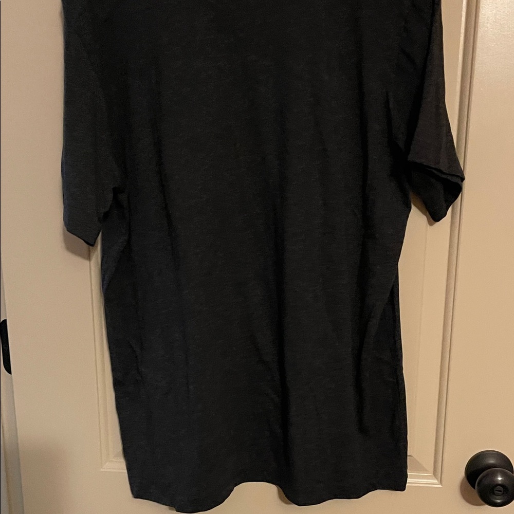 Bella Canvas Black Graphic V-Neck Tee with Turquoise Print - Picture 5 of 5